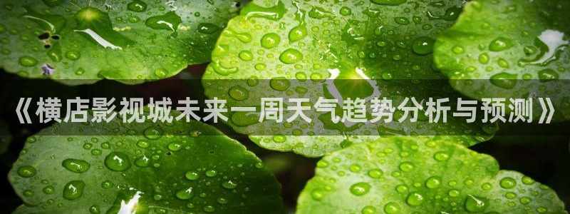 97超碰在线精品：《横店影视城未来一周天气趋势分析与预测》